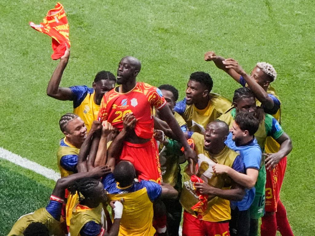 Les Léopards de la RDC célébrant une victoire